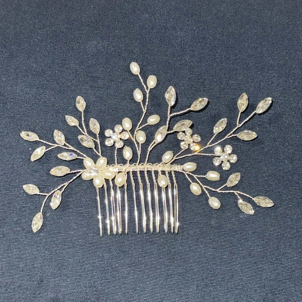 Women’s Hair Comb Clip Bridal Rhinestone Pearl Hair Accessory Boho Prom